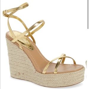ISO TOPSHOP Willa Espadrille Wedge Sandal size GOLD size 38/7.5